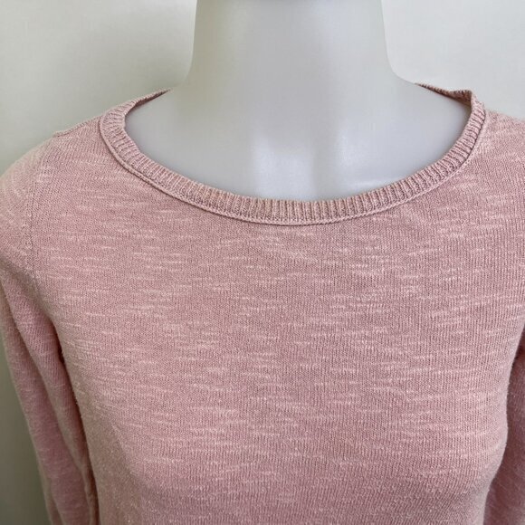 Eileen Fisher Sweater PP Petite Linen Cotton Pink Long Sleeve Crew Neck Solid - Picture 2 of 16